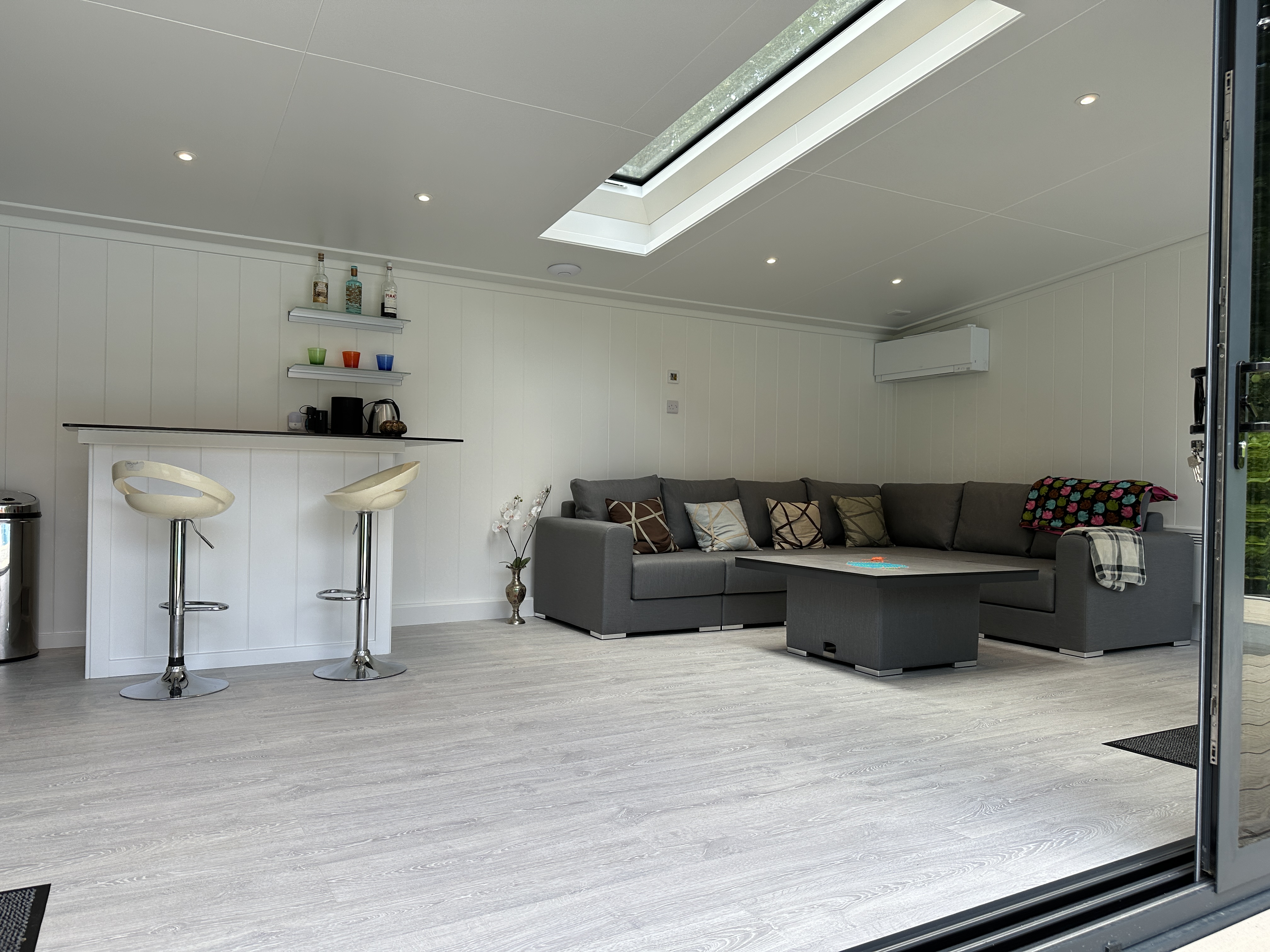 Poolside garden room interior 
